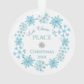 Let There Be Peace Fox en Konijn Kerstmis Ornament (achterkant)