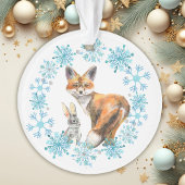 Let There Be Peace Fox en Konijn Kerstmis Ornament
