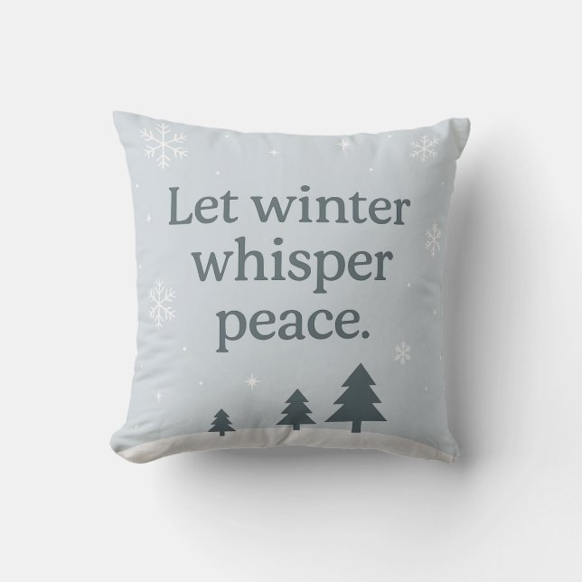Let Winter Whisper Peace – Scandinavian Winter  Kussen (Voorkant)
