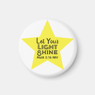 Let Your Light Shine Bible Verse Yellow Star Magneet