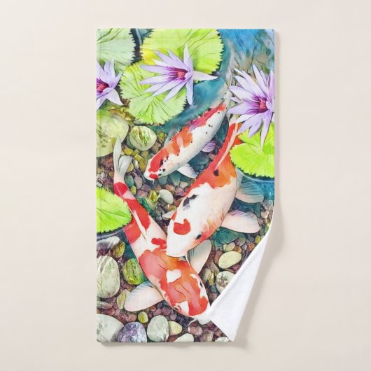 L'étang de Koi (Serviette à main)