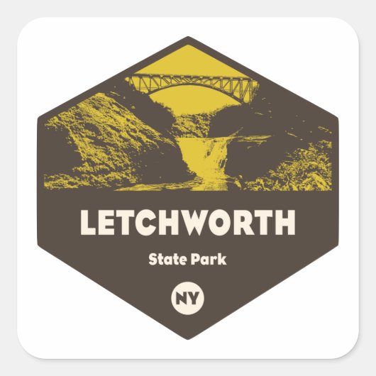 Letchworth State Park New York Vierkante Sticker (Voorkant)