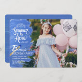 L'été est ici Photo Invitation (Devant / Derrière)