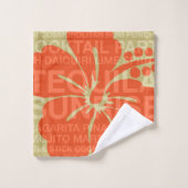 L'été exprime les cocktails et la ketmie - orange (Gant de toilette)