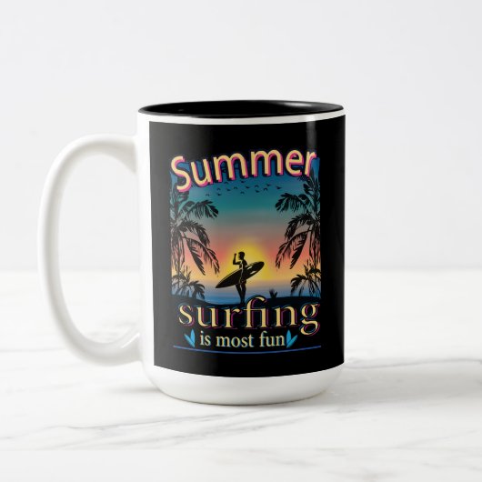 L'Été - Le Surf Est La Mug À Café Deux Tons La Plu (Gauche)