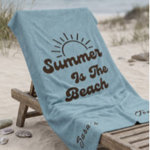 L'été rétro est la serviette de plage personnalisé