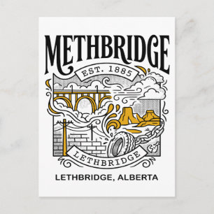 Lethbridge Alberta Hoge Brug Illustratie Briefkaart