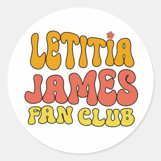 Letitia James Fan Club Ronde Sticker (Voorkant)
