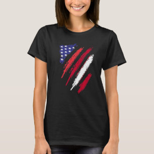 Letland Amerikaans Geteelde Vlag USA Patriot Erfgo T-shirt