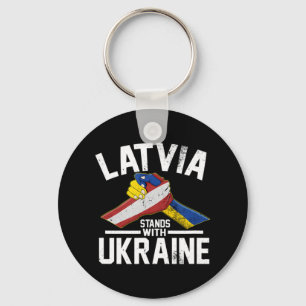 Letland blijft bij de Letse Oekraïense vlag Sleutelhanger