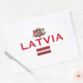 Letland Europese Ovale Stijl Sticker (Envelop)