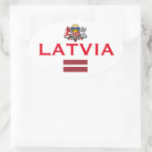 Letland Europese Ovale Stijl Sticker (Tas)