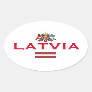 Letland Europese Ovale Stijl Sticker
