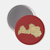 Letland Kaart Magnet Magneet (Voorkant / Achterkant)