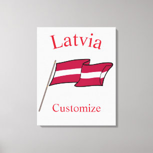 Letland Land Vlag Thunder_Cove Canvas Afdruk