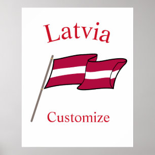 Letland Land Vlag Thunder_Cove Poster