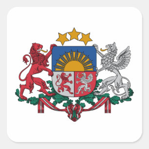 Letland land wapen wapens symbool embleem vlag vierkante sticker