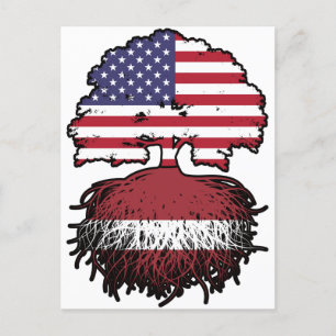 Letland Lets American USA Briefkaart