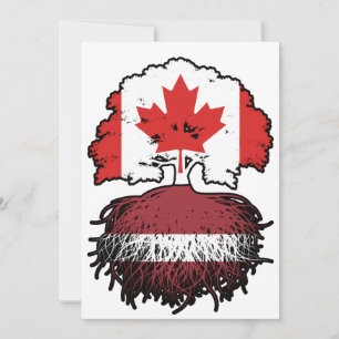 Letland - Letse Canadese vlag voor bomen Kaart