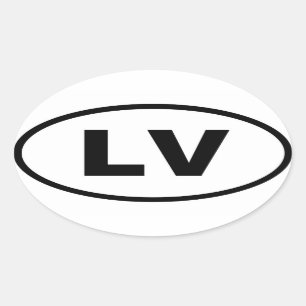 Letland LV Europees Ovale Sticker