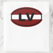 Letland LV Europees Ovale Sticker (Tas)