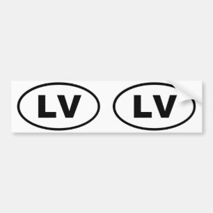 Letland LV Europese ovaal Bumpersticker