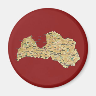 Letland Map Magnet Magneet