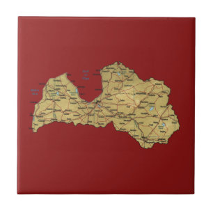 Letland Map Tile Tegeltje