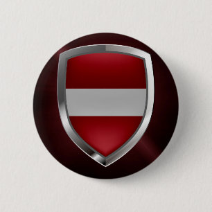 Letland Metallic Emblem Ronde Button 5,7 Cm
