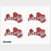 Letland Rechthoekige Sticker (Vel)