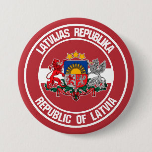 Letland-ronde Emblem Ronde Button 7,6 Cm