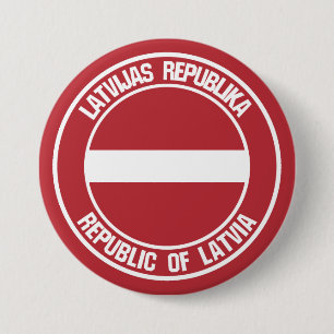 Letland-ronde Emblem Ronde Button 7,6 Cm