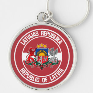Letland-ronde Emblem Sleutelhanger