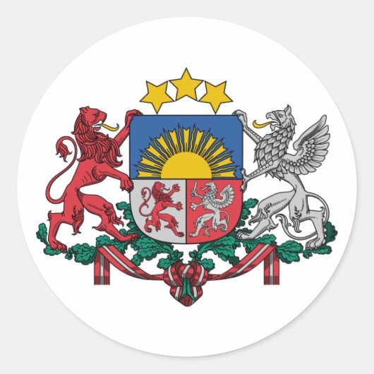 Letland Ronde Sticker (Voorkant)