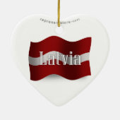 Letland Waving Flag Keramisch Ornament (Achterkant)