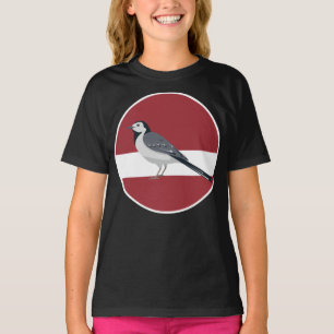 Letland Witte kwikstaartvogel Lets nationaal dier T-shirt