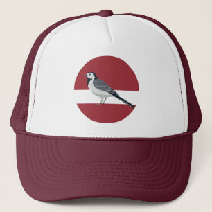Letland Witte kwikstaartvogel Lets nationaal dier Trucker Pet