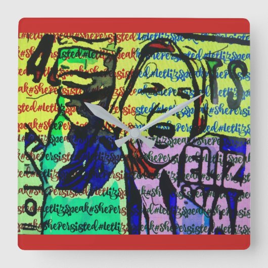 #LetLizSpeak Vierkante Klok (Voorkant)