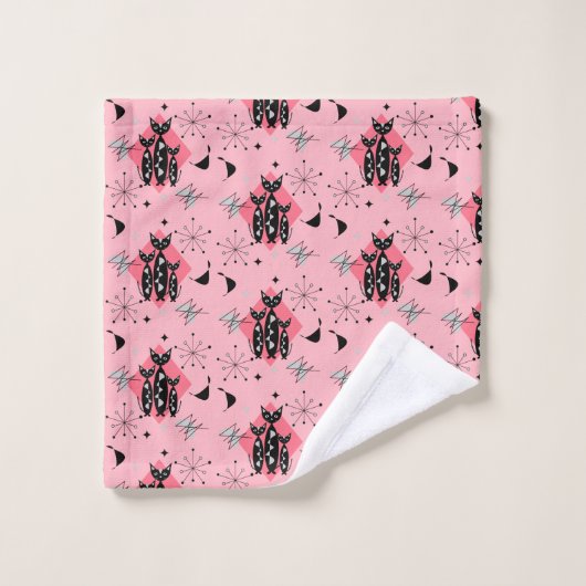 L'étoile atomique éclate les chats modernes du mil (Gant de toilette)