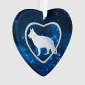 L'étoile bleue éclaire l'ornement de chien berger  (devant)