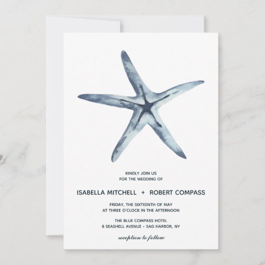 L'étoile bleue | FAIRE-PART DE MARIAGE (Devant)