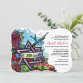 L'ÉTOILE BLUEBIRD DE DAVID Invitation Bat mitzvah (Debout devant)