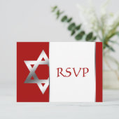 L'étoile d'argent rouge de David Bar Mitzvah RSVP (Debout devant)