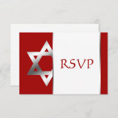 L'étoile d'argent rouge de David Bar Mitzvah RSVP (Devant / Derrière)