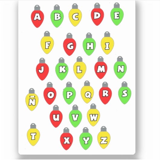 Letras luces navidad Pegatina de vinilo Sticker (Voorkant)