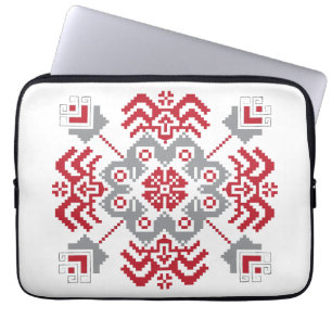 Lets Auseklis Folk art geometric medallion Laptop Sleeve