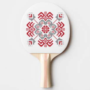 Lets Auseklis Folk art geometric medallion Tafeltennisbatje