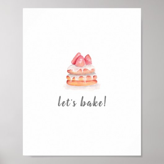 LET'S BAKE - strawberry poster (Devant)