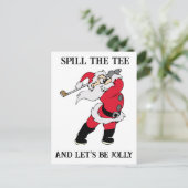 Let's Be Jolly Golfing Santa Feestdagenkaart (Staand voorkant)