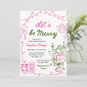 Let's be Merry Christmas Bridal Shower Kaart (Staand voorkant)